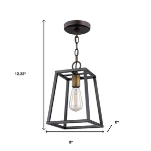 HomeRoots Antique Bronze Tapered Hanging Light - Vintage Charm Meets Modern Geometry for Stylish Spaces 398130