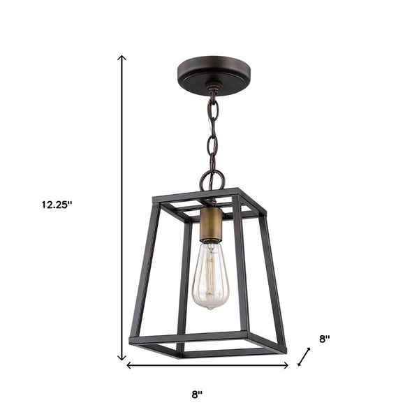 HomeRoots Antique Bronze Tapered Hanging Light - Vintage Charm Meets Modern Geometry for Stylish Spaces 398130