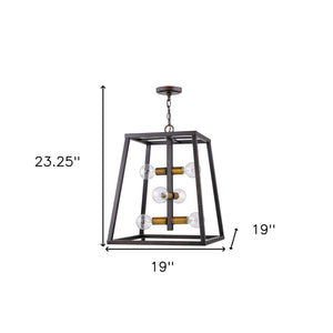 Homeroots Tiberton 6-light Oil-rubbed Bronze Foyer Pendant With Antique Brass Sockets   398131