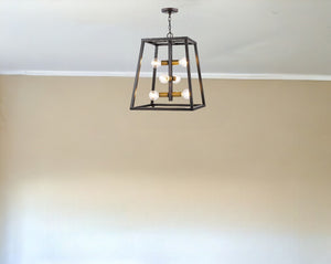 Homeroots Tiberton 6-light Oil-rubbed Bronze Foyer Pendant With Antique Brass Sockets   398131