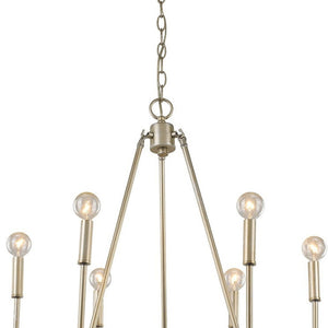 Homeroots Gold Candle Style Six Light Metal Dimmable Chandelier   398135