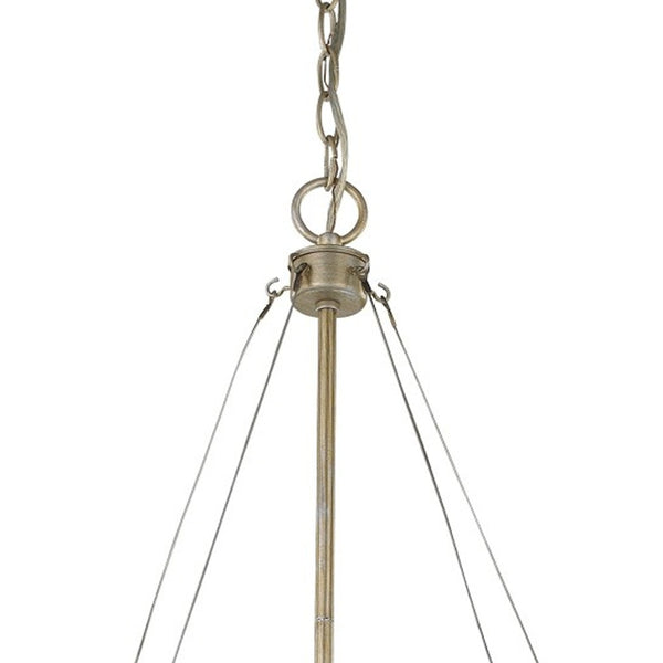 Homeroots Nora 4-light Washed Gold Drum Pendant With Abstract Open-air Cage Shade   398136