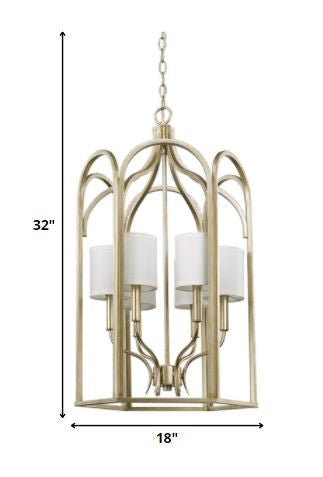 Homeroots Ellie 6-light Washed Gold Foyer Pendant   398140