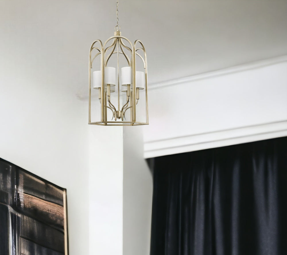 Homeroots Ellie 6-light Washed Gold Foyer Pendant   398140