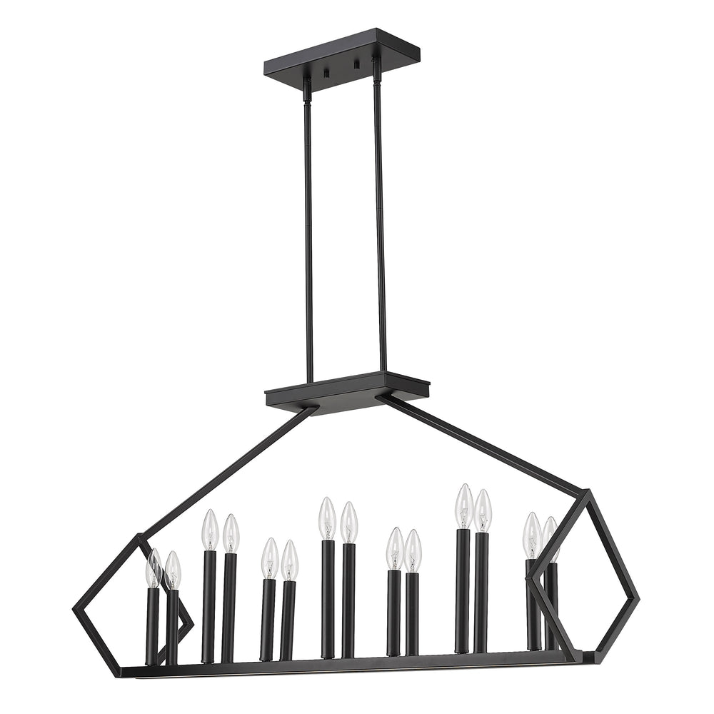 Homeroots Luca 14-light Matte Black Island Pendant   398146