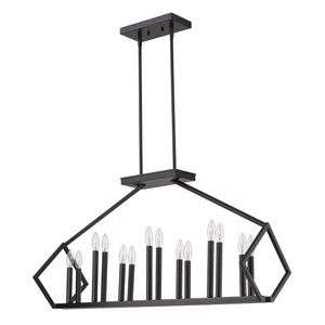 Homeroots Luca 14-light Matte Black Island Pendant   398146