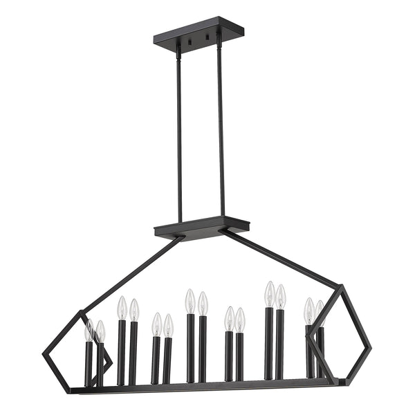 Homeroots Luca 14-light Matte Black Island Pendant   398146