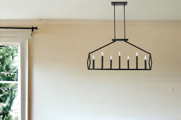 Homeroots Luca 14-light Matte Black Island Pendant   398146