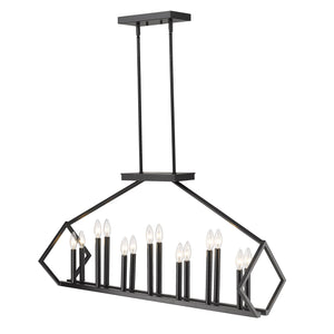 Homeroots Luca 14-light Matte Black Island Pendant   398146