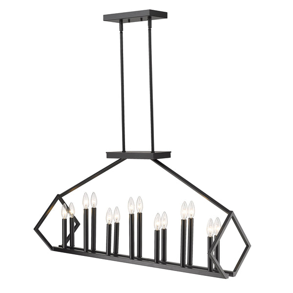 Homeroots Luca 14-light Matte Black Island Pendant   398146