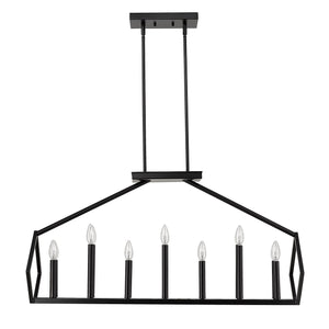 Homeroots Luca 14-light Matte Black Island Pendant   398146