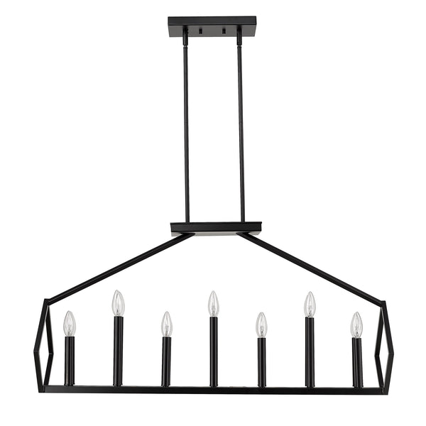 Homeroots Luca 14-light Matte Black Island Pendant   398146