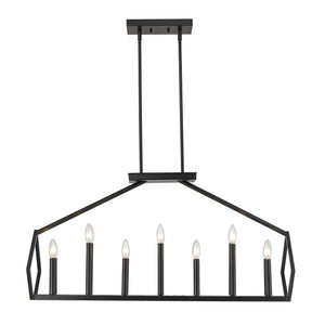Homeroots Luca 14-light Matte Black Island Pendant   398146