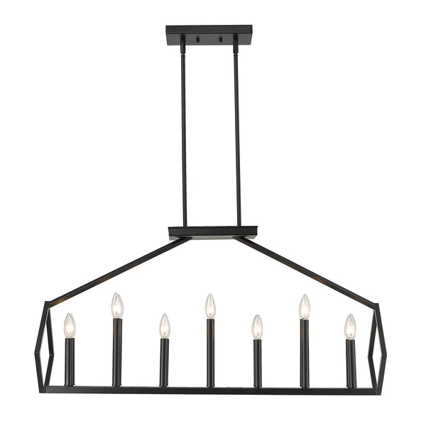 Homeroots Luca 14-light Matte Black Island Pendant   398146