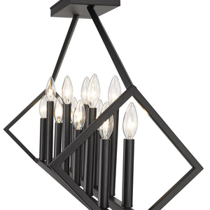 Homeroots Luca 14-light Matte Black Island Pendant   398146