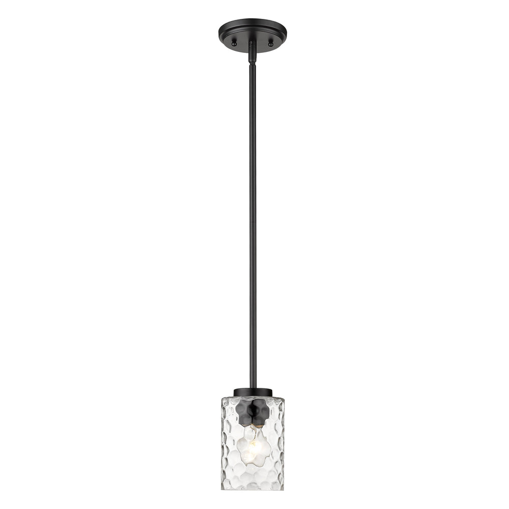 Homeroots Black Metal And Glass Mini Pendant Hanging Light   398147