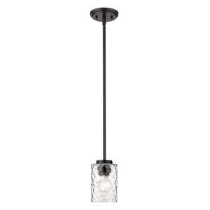 Homeroots Black Metal And Glass Mini Pendant Hanging Light   398147