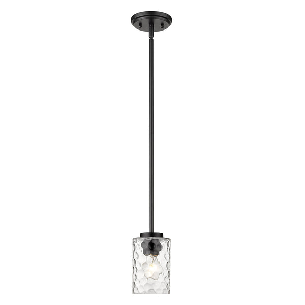 Homeroots Black Metal And Glass Mini Pendant Hanging Light   398147