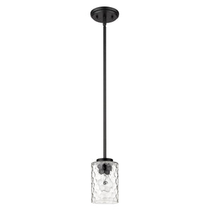 Homeroots Black Metal And Glass Mini Pendant Hanging Light   398147