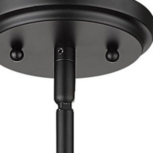 Homeroots Black Metal And Glass Mini Pendant Hanging Light   398147