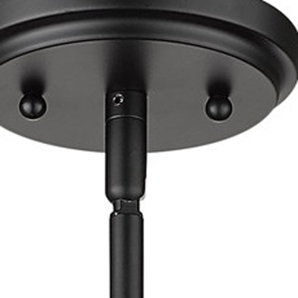 Homeroots Black Metal And Glass Mini Pendant Hanging Light   398147