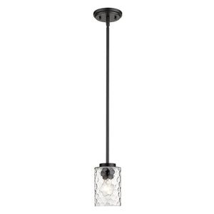 Homeroots Black Metal And Glass Mini Pendant Hanging Light   398147