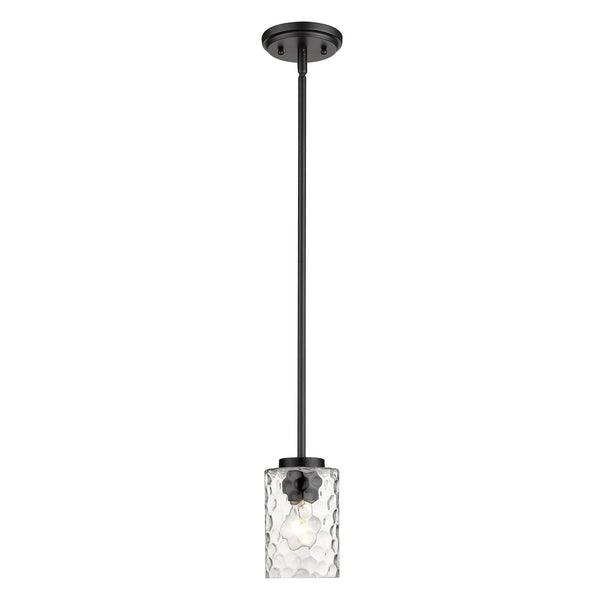 Homeroots Black Metal And Glass Mini Pendant Hanging Light   398147