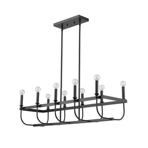 Homeroots Beckett 10-light Matte Black Island Pendant   398148