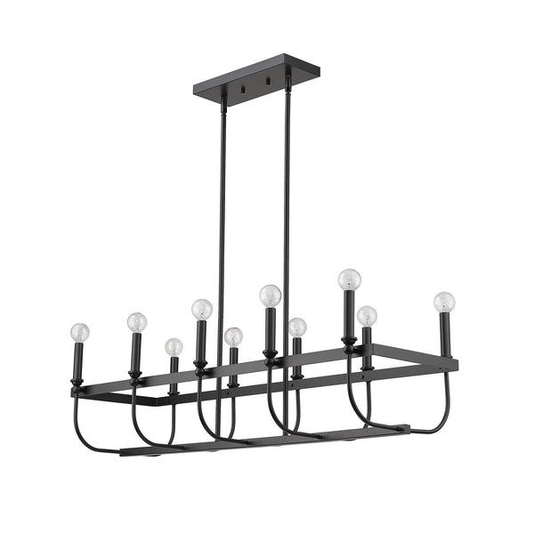Homeroots Beckett 10-light Matte Black Island Pendant   398148