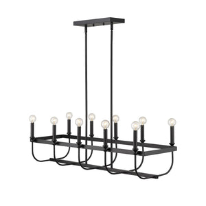 Homeroots Beckett 10-light Matte Black Island Pendant   398148