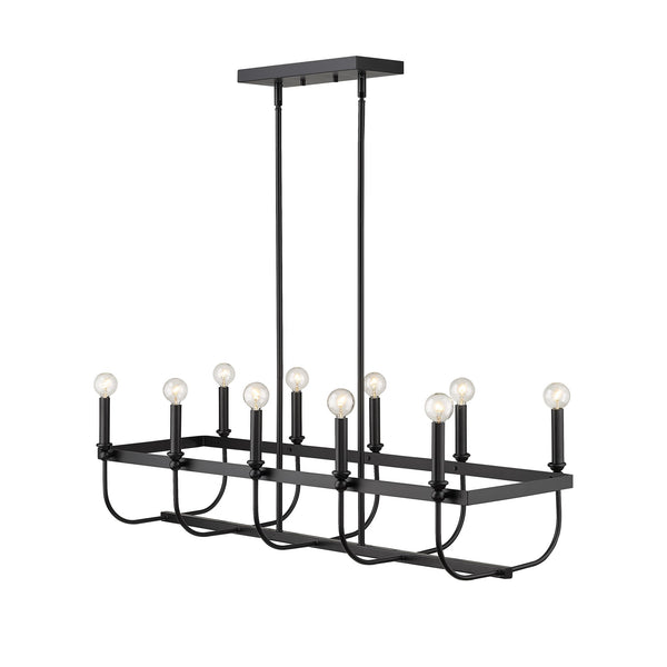 Homeroots Beckett 10-light Matte Black Island Pendant   398148