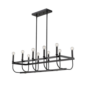 Homeroots Beckett 10-light Matte Black Island Pendant   398148