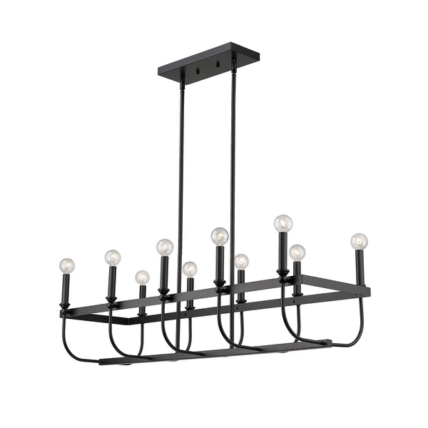 Homeroots Beckett 10-light Matte Black Island Pendant   398148