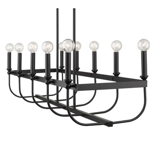 Homeroots Beckett 10-light Matte Black Island Pendant   398148