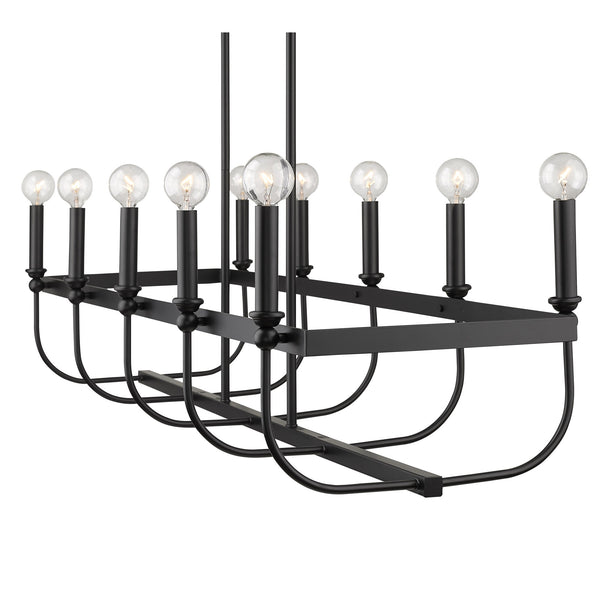 Homeroots Beckett 10-light Matte Black Island Pendant   398148