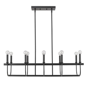 Homeroots Beckett 10-light Matte Black Island Pendant   398148