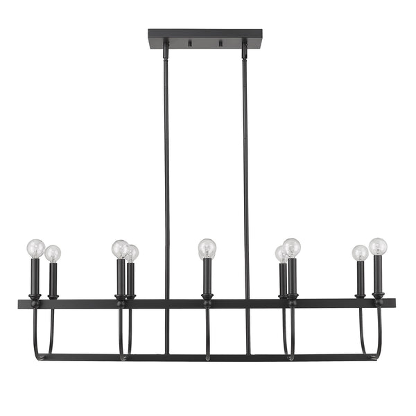 Homeroots Beckett 10-light Matte Black Island Pendant   398148