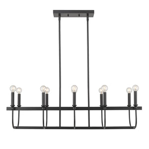 Homeroots Beckett 10-light Matte Black Island Pendant   398148