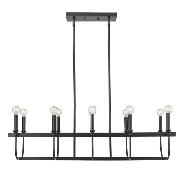 Homeroots Beckett 10-light Matte Black Island Pendant   398148