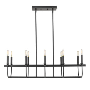 Homeroots Beckett 10-light Matte Black Island Pendant   398148
