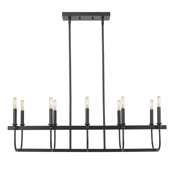Homeroots Beckett 10-light Matte Black Island Pendant   398148