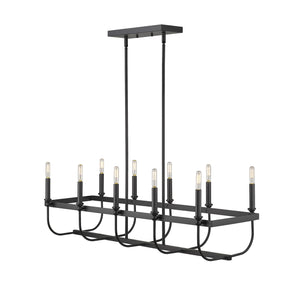 Homeroots Beckett 10-light Matte Black Island Pendant   398148