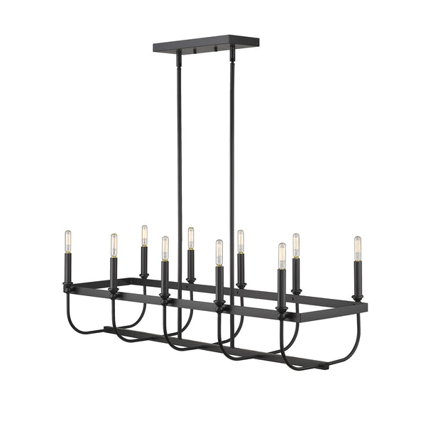 Homeroots Beckett 10-light Matte Black Island Pendant   398148