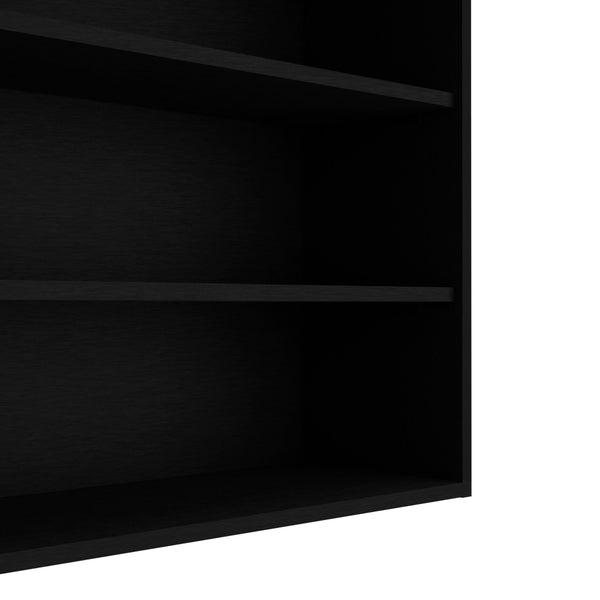 English Elm Chinle Minimalist Wall Cabinet with 3 Open Melamine Shelves for Kitchen Organization and Display Black 37 L x 30.8 W x 3.5 H B128P244992