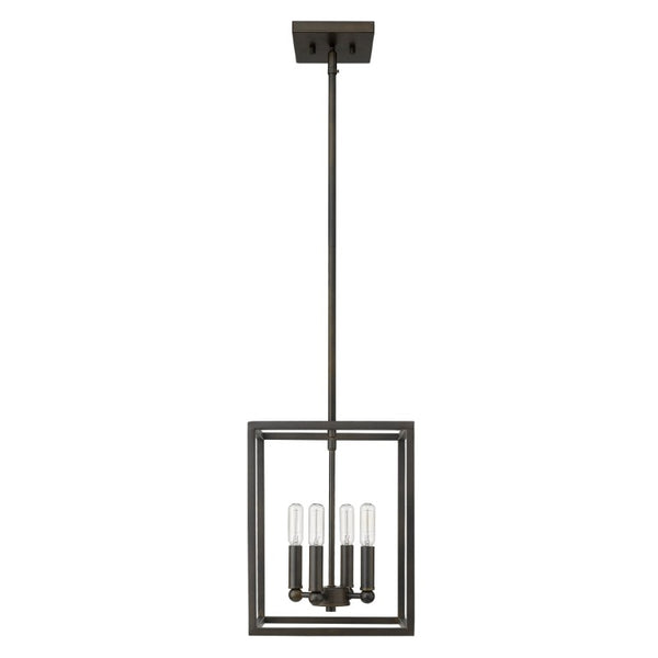 Metal Four Bulb Dimmable Flush Mount Ceiling Fixture for Modern Living and Dining Rooms