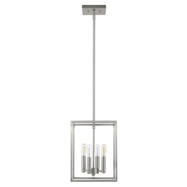 Metal Four Bulb Dimmable Flush Mount Ceiling Fixture for Modern Living and Dining Rooms