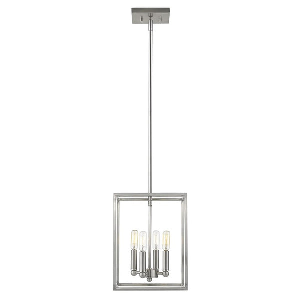 Metal Four Bulb Dimmable Flush Mount Ceiling Fixture for Modern Living and Dining Rooms