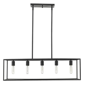 Homeroots Cobar 5-light Matte Black Island Pendant   398153