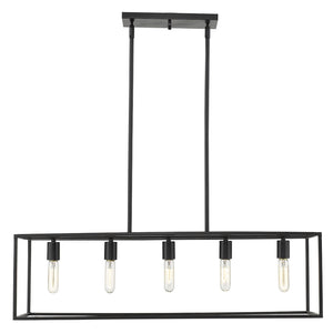 Homeroots Cobar 5-light Matte Black Island Pendant   398153