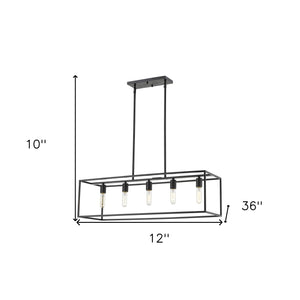 Homeroots Cobar 5-light Matte Black Island Pendant   398153